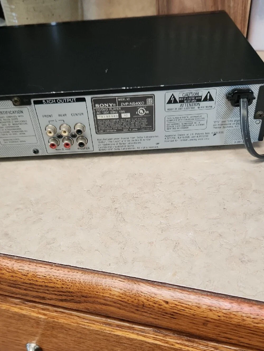 Sony Black DVD/CD Player DVP-NS400D Turns On But Unable To Test